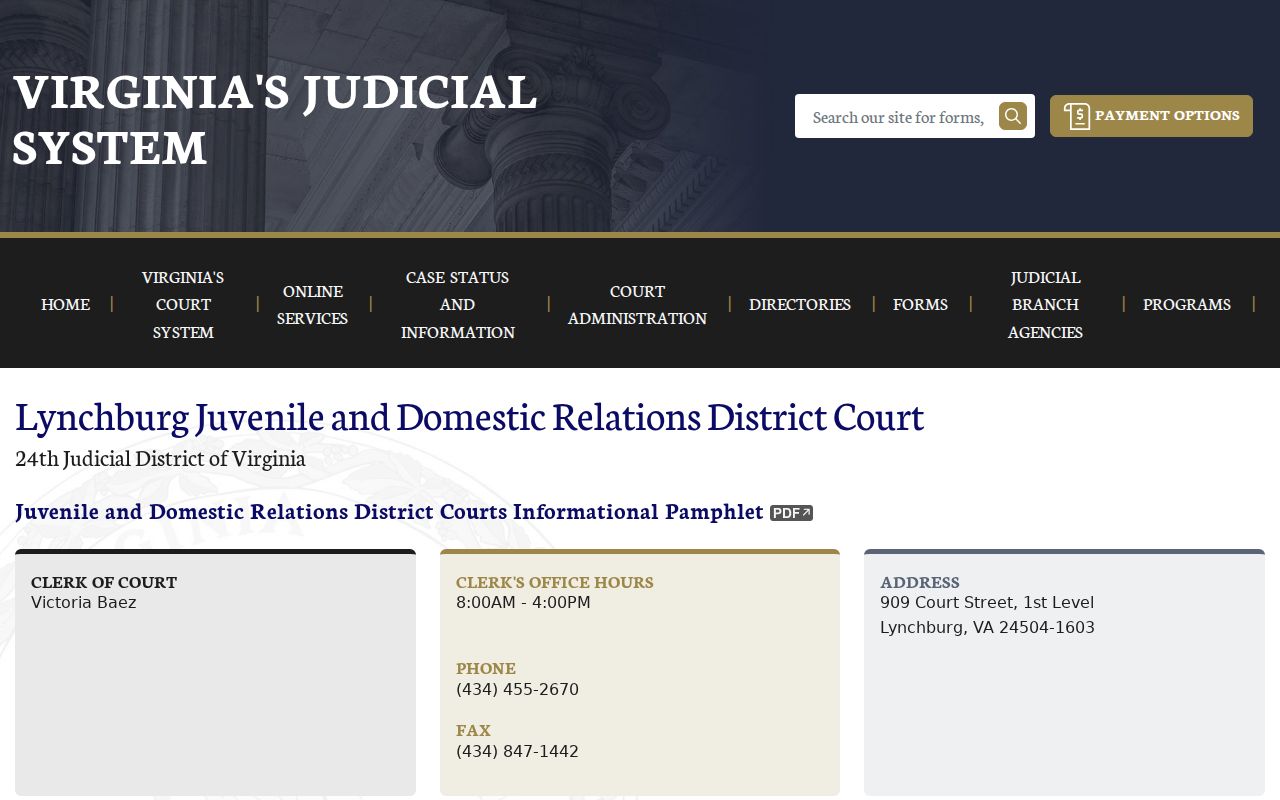 Lynchburg City warrant records, official JDR clerk information